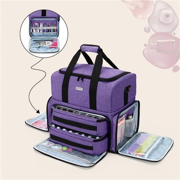 Nail Polish Organizer Holds 80 Bottles (15ml - 0.5 fl.oz) and a UV Nail Lamp - Picture 5 of 6